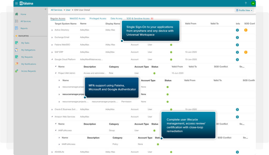 Falaina Identity & Access Management – ABERDALE